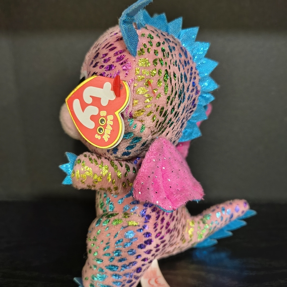 Colorful Plush Dragon Ty Beanie Boo - Picture 2 of 4